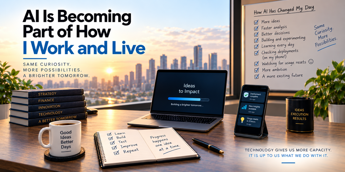 AI-enabled workspace illustrating how artificial intelligence is changing how leaders work, learn, and build
