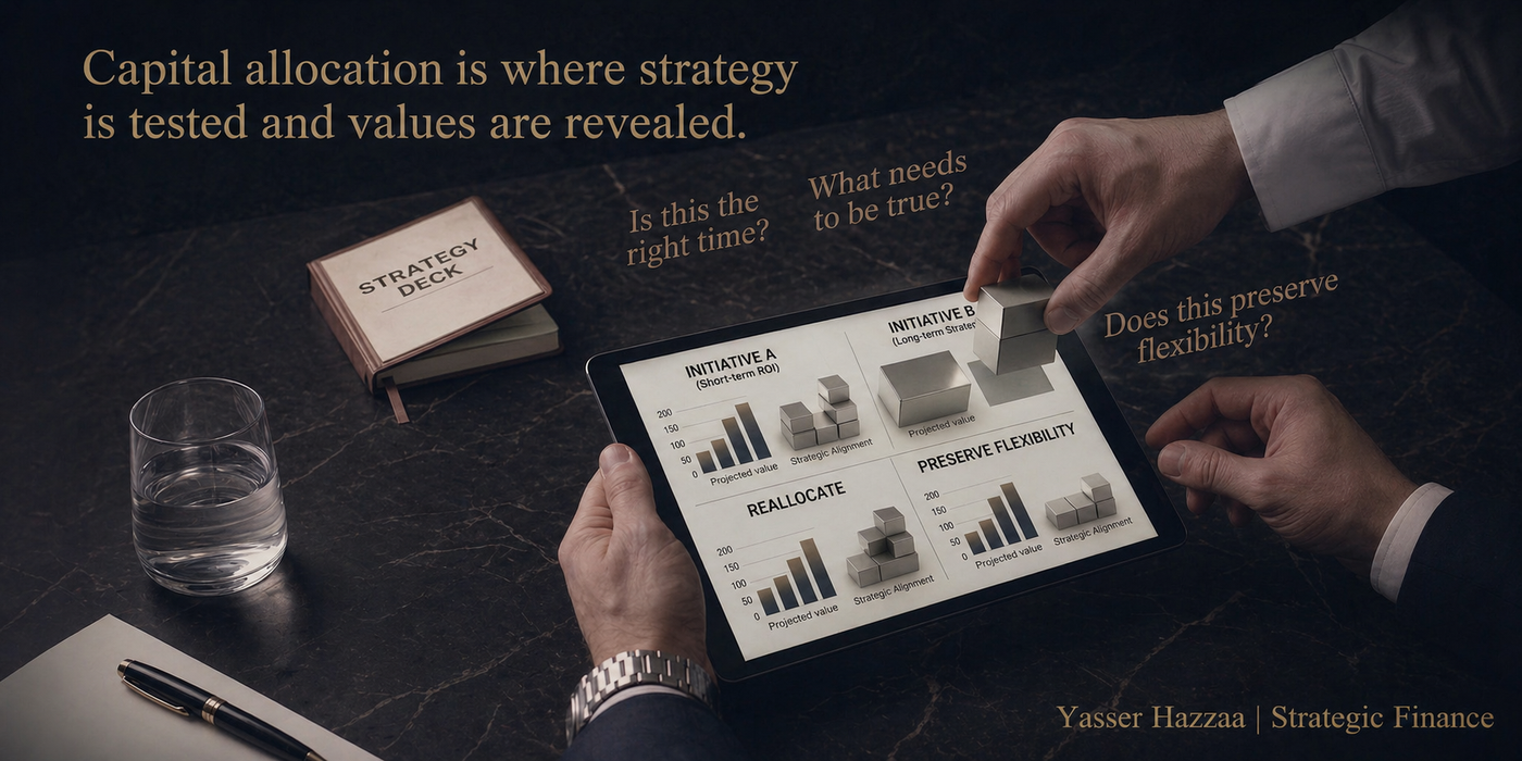 Graphic about capital allocation revealing leadership values